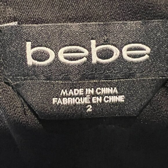 bebe Black with Gold sequins Mesh Chiffon Mini Dress, Size 2 - Picture 14 of 15